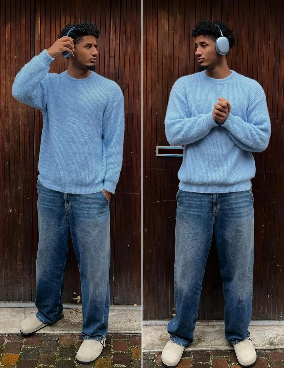 Aelfric Eden Oversized Sweaters Mohair Furry Sweater Crewneck Knit Casual Soft Pullover 2024 Trendy Outfits
