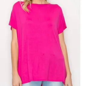 A.Gain - Boat Neck Short Sleeve Tee Top