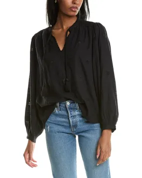 Ba&Sh Tassel Linen-Blend Blouse