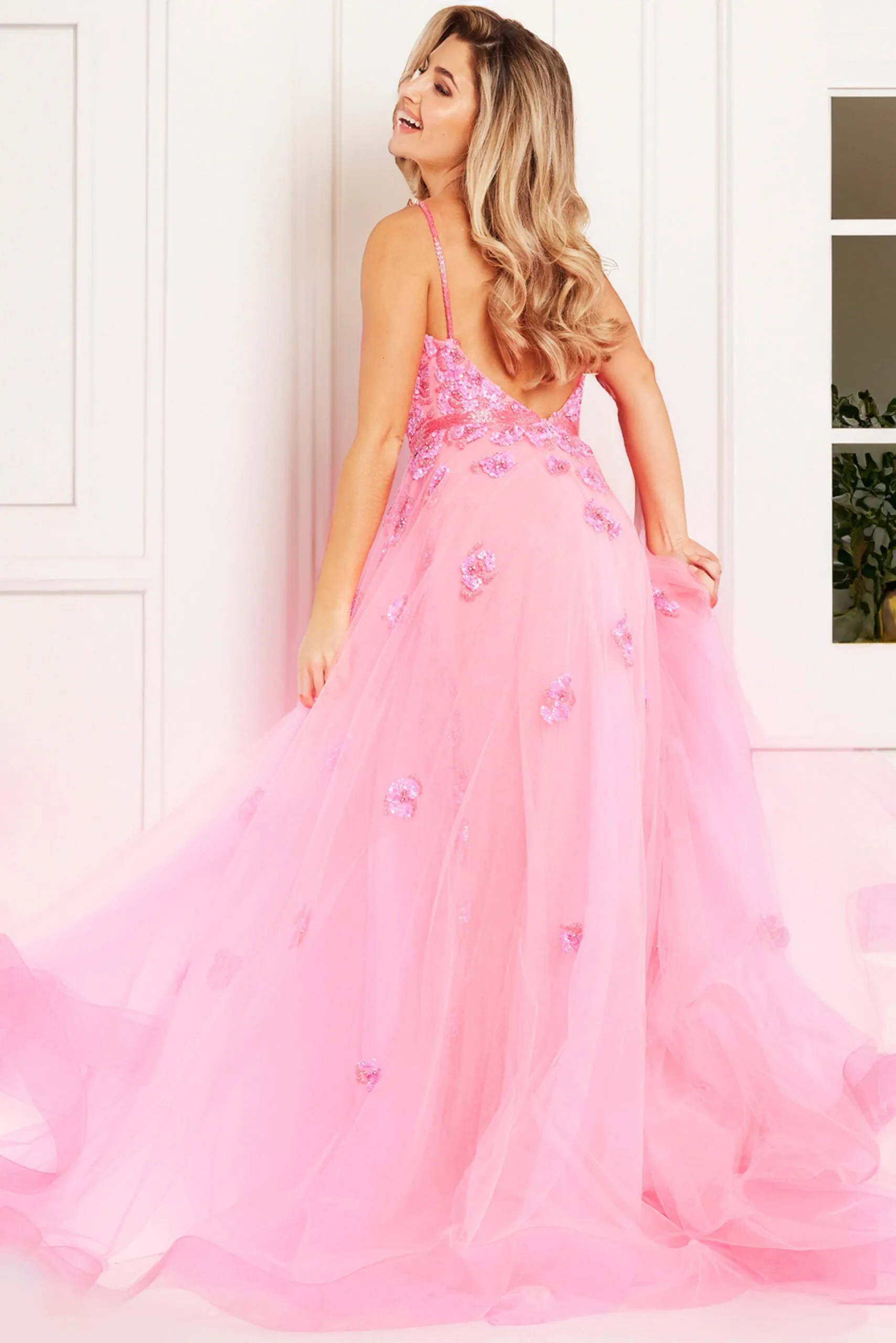 Beaded Sleeveless Overskirt Gown by Jovani 62929