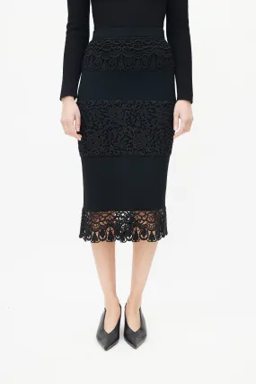 Black Lace Tiered Skirt
