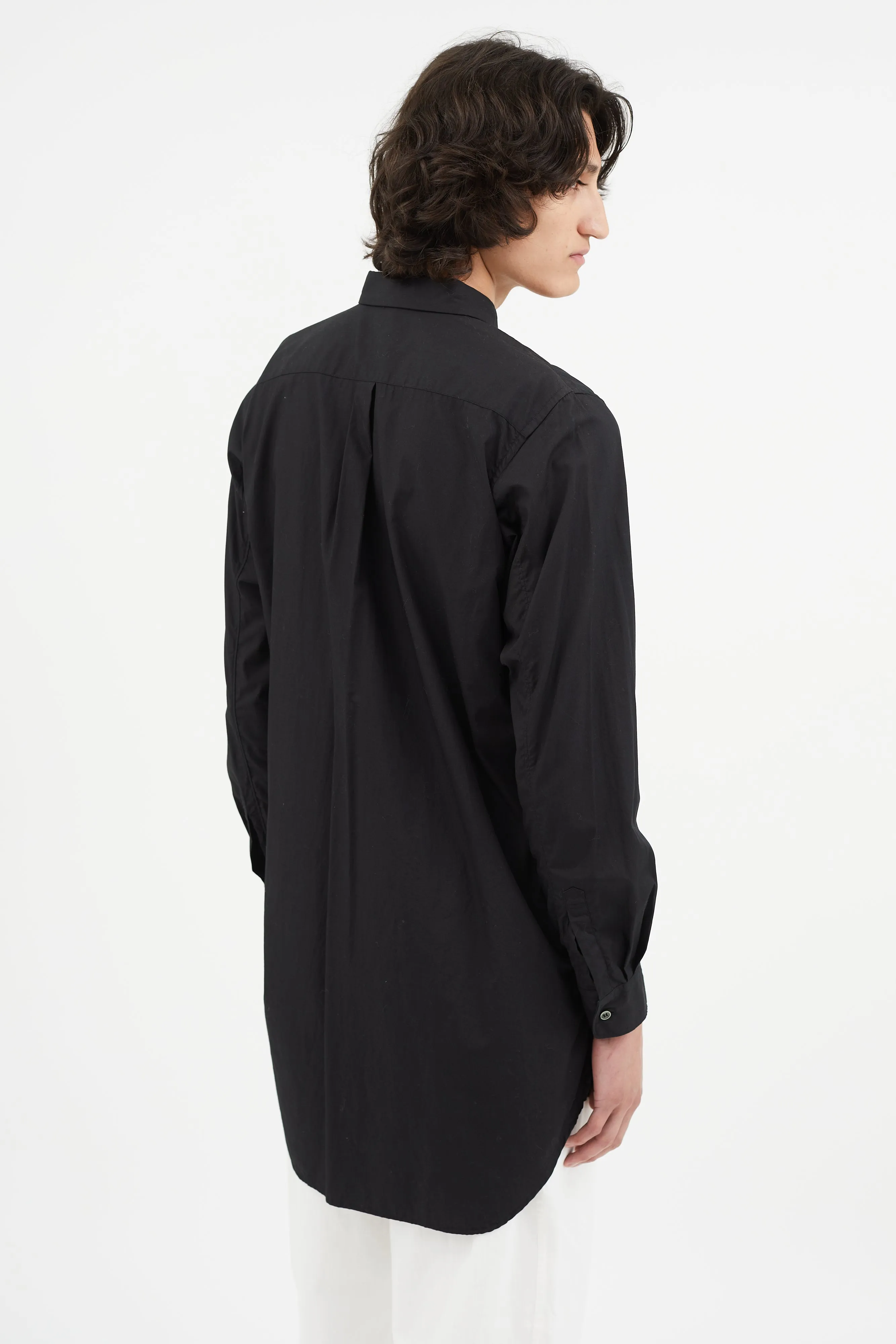 Black Patchwork Panelled Shirt
