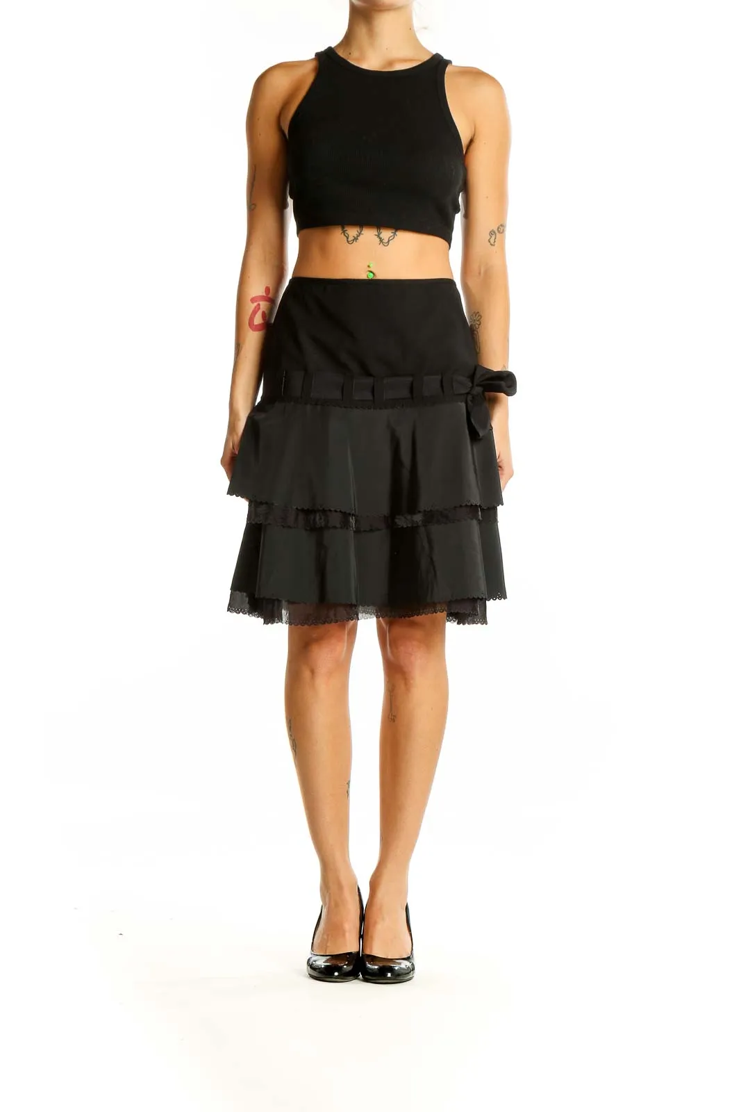 Black Tiered Ruffle Skirt