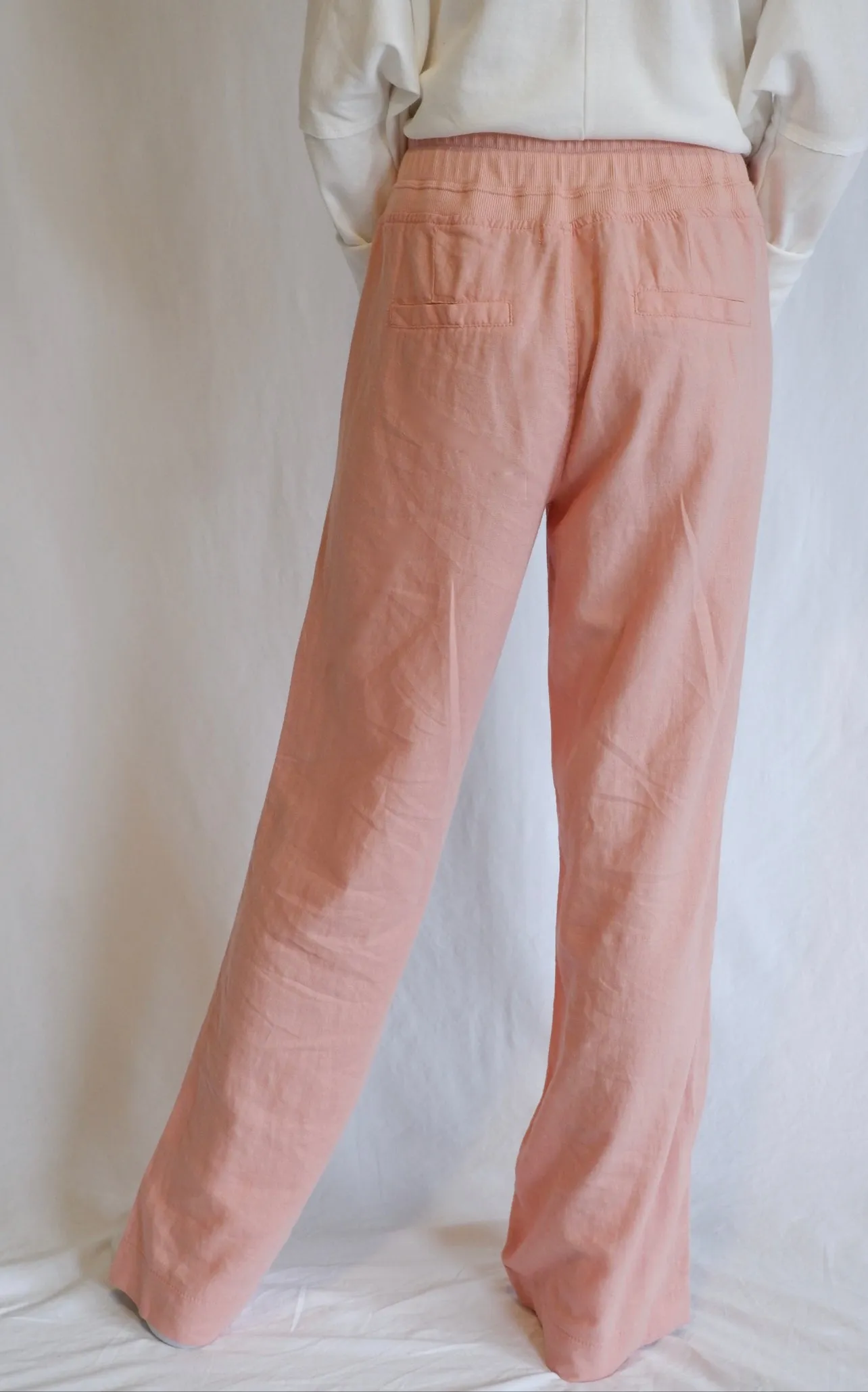 Blush Linen Wide Leg Pants