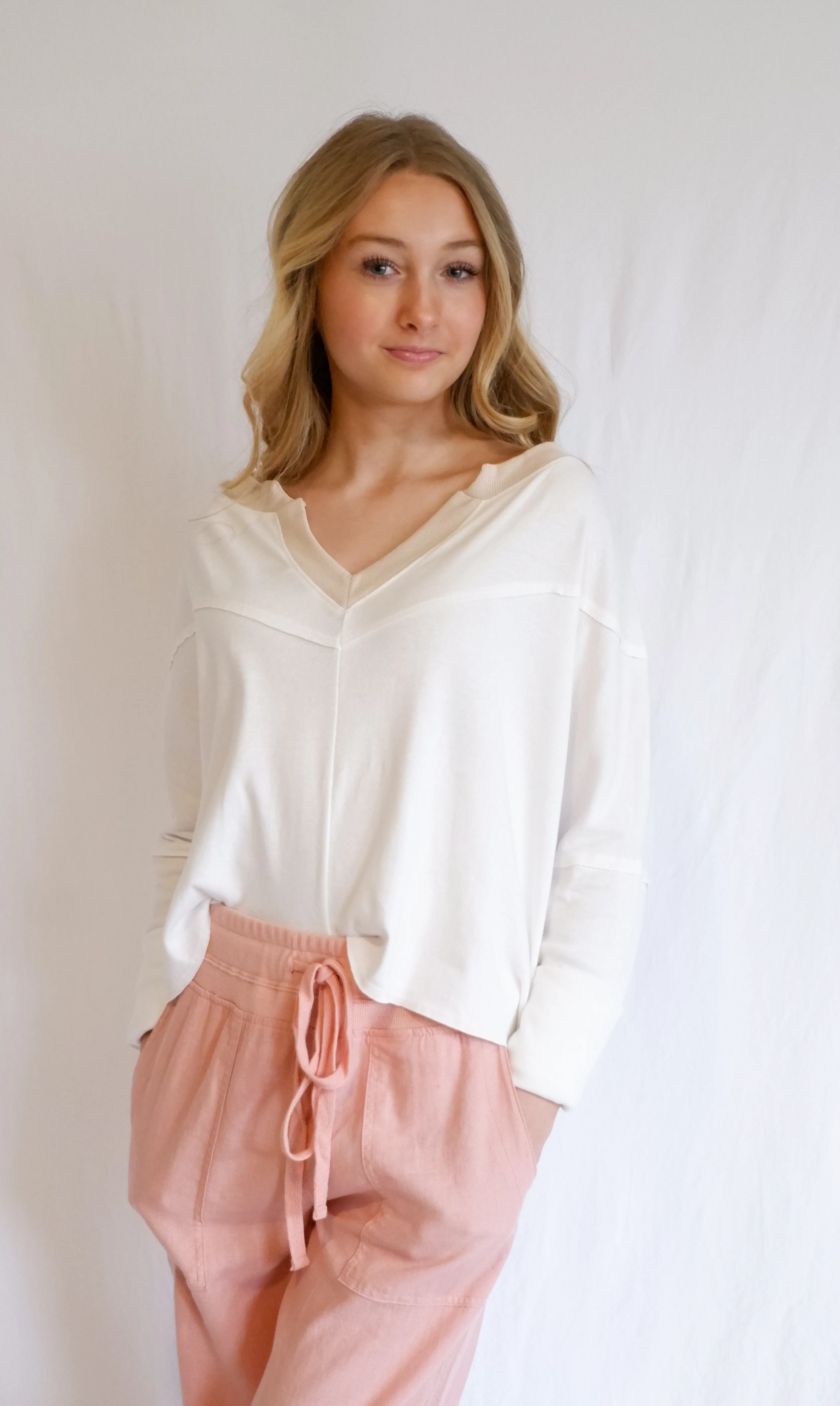Blush Linen Wide Leg Pants