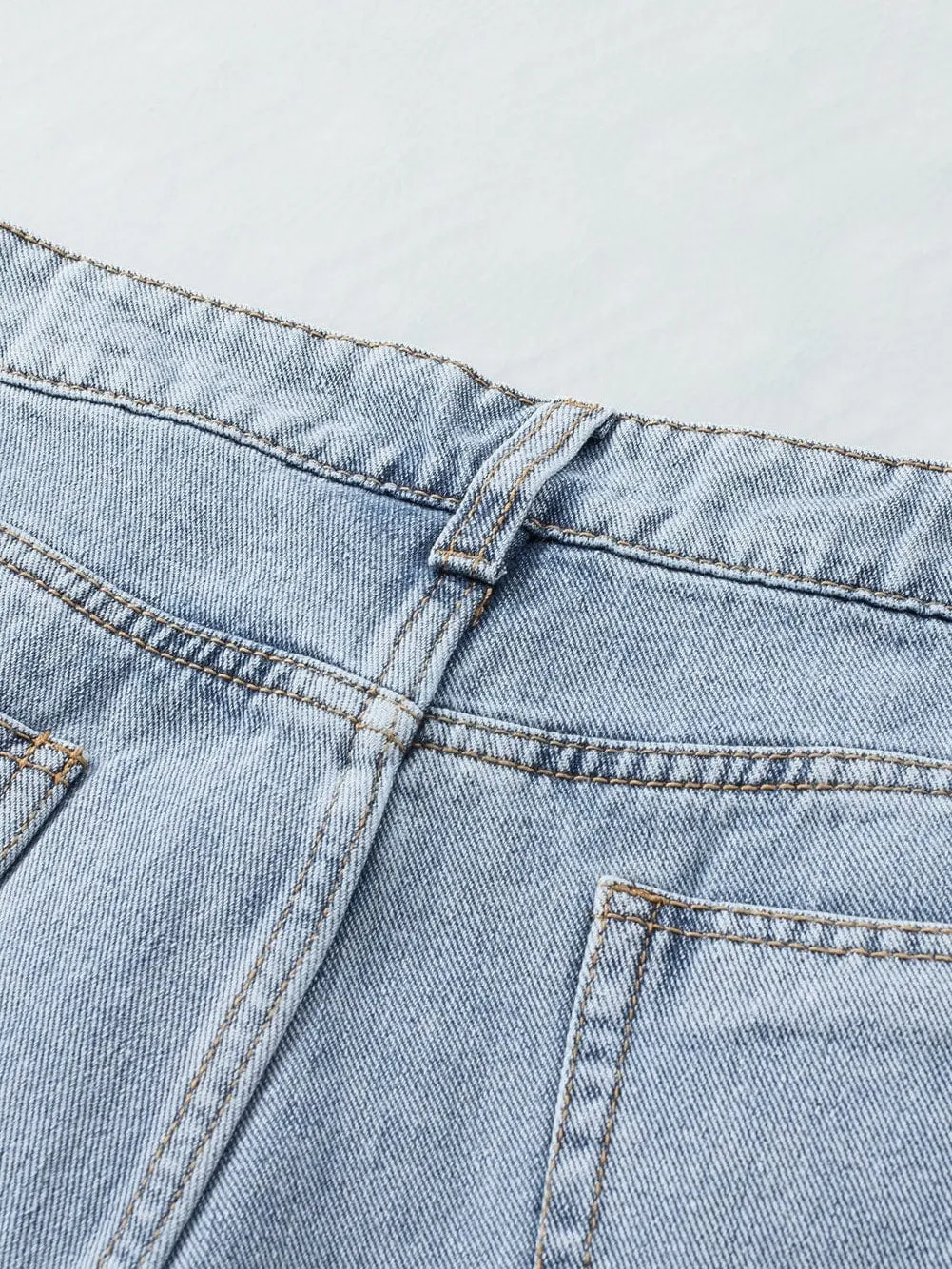 Bohemian Denim Shorts with Rhinestone accents
