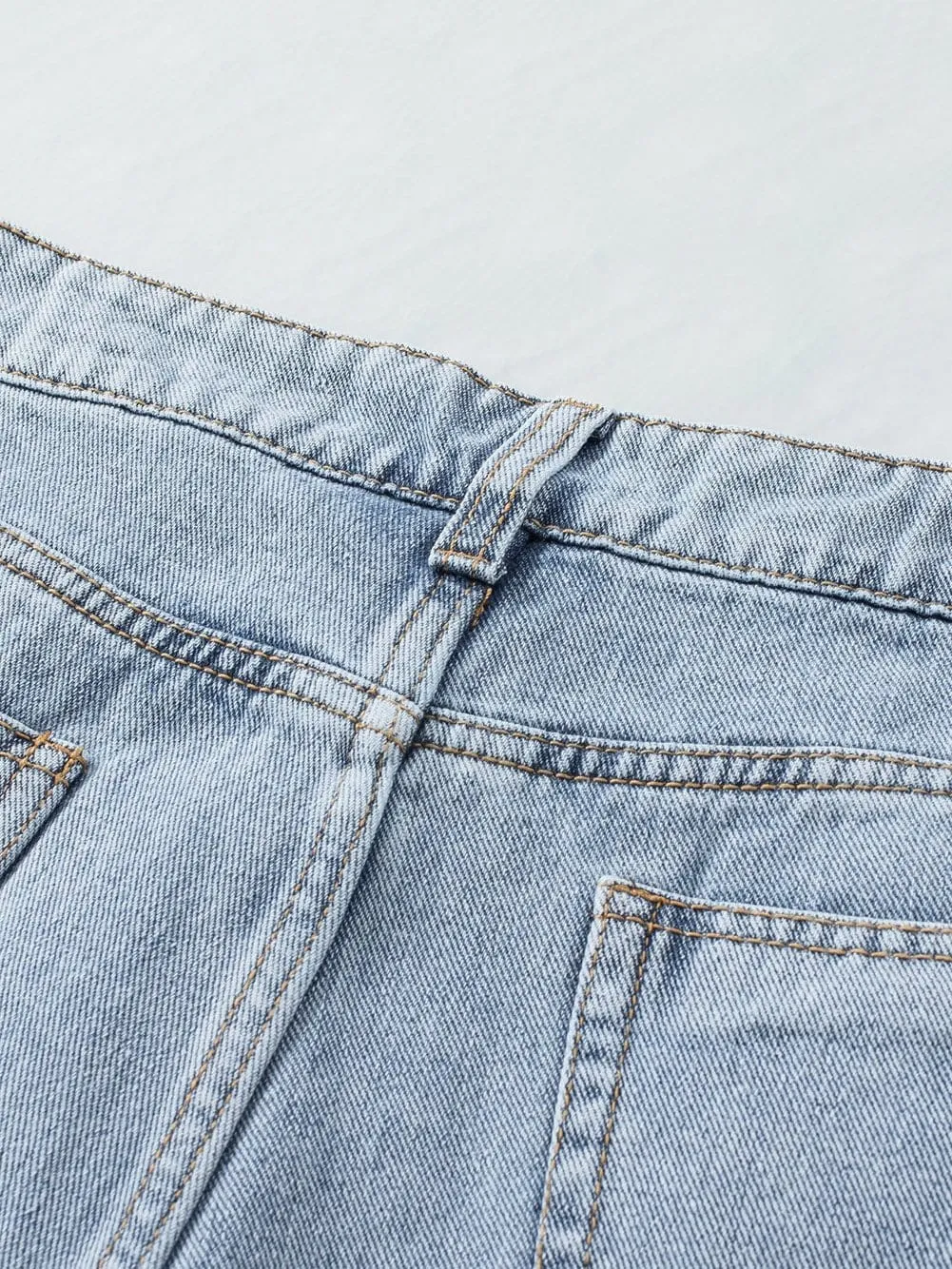 Bohemian Denim Shorts with Rhinestone accents