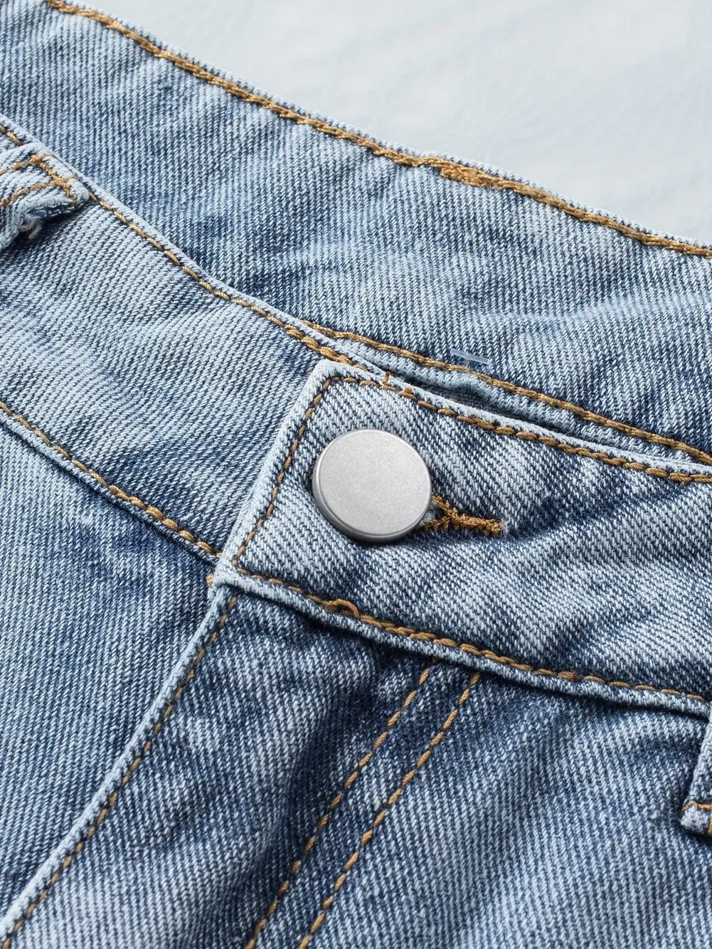 Bohemian Denim Shorts with Rhinestone accents