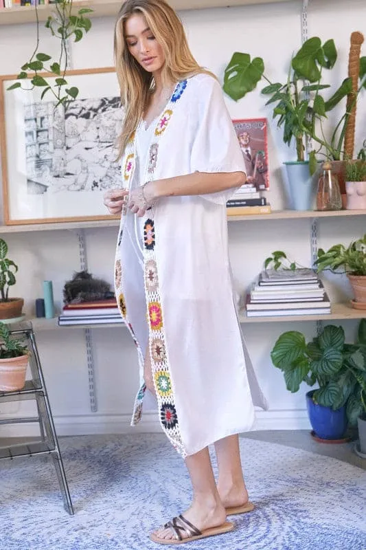 Boho Vibe Solid Long Cardigan Cover Up
