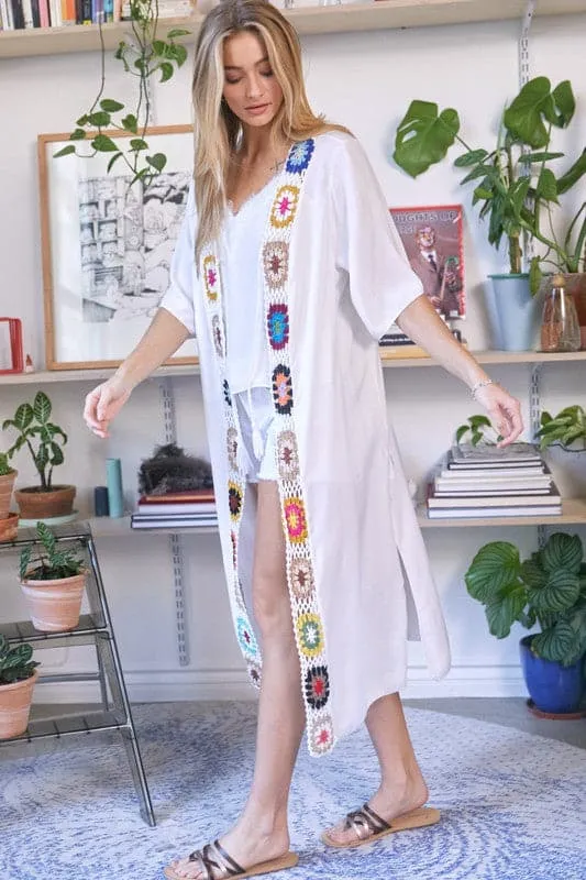 Boho Vibe Solid Long Cardigan Cover Up