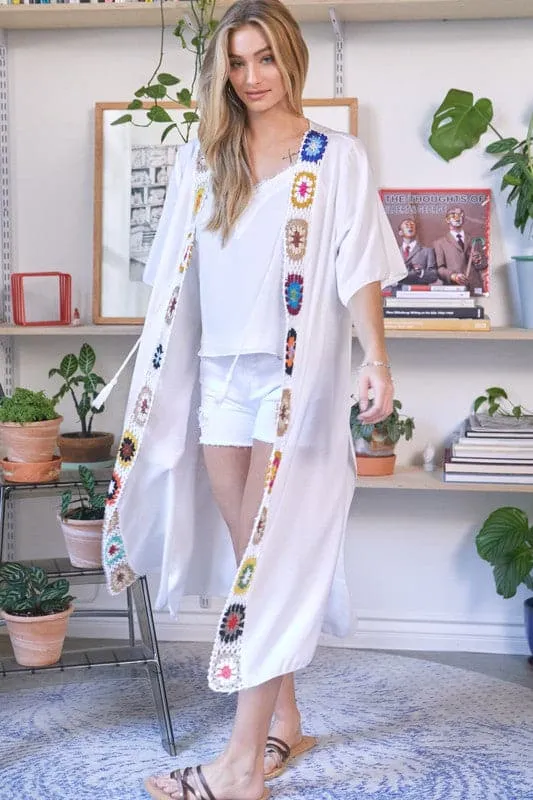 Boho Vibe Solid Long Cardigan Cover Up