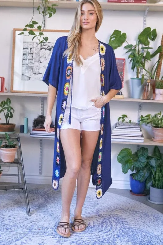 Boho Vibe Solid Long Cardigan Cover Up