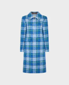 Boucle Check Wool and Mohair Coat