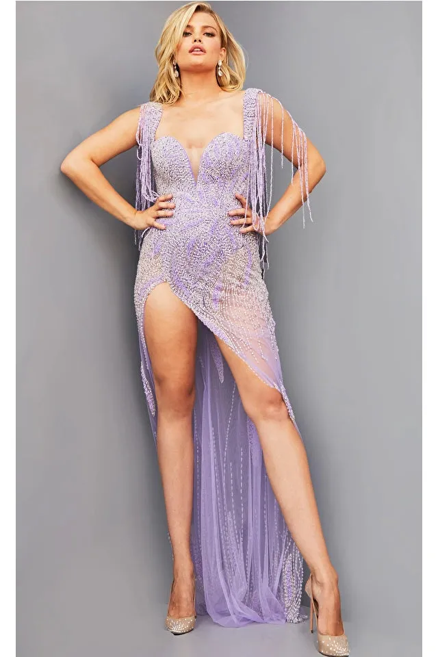 Brooke | Beaded High Slit Evening Gown | Jovani 07031