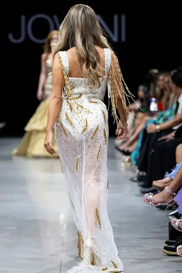 Brooke | Beaded High Slit Evening Gown | Jovani 07031