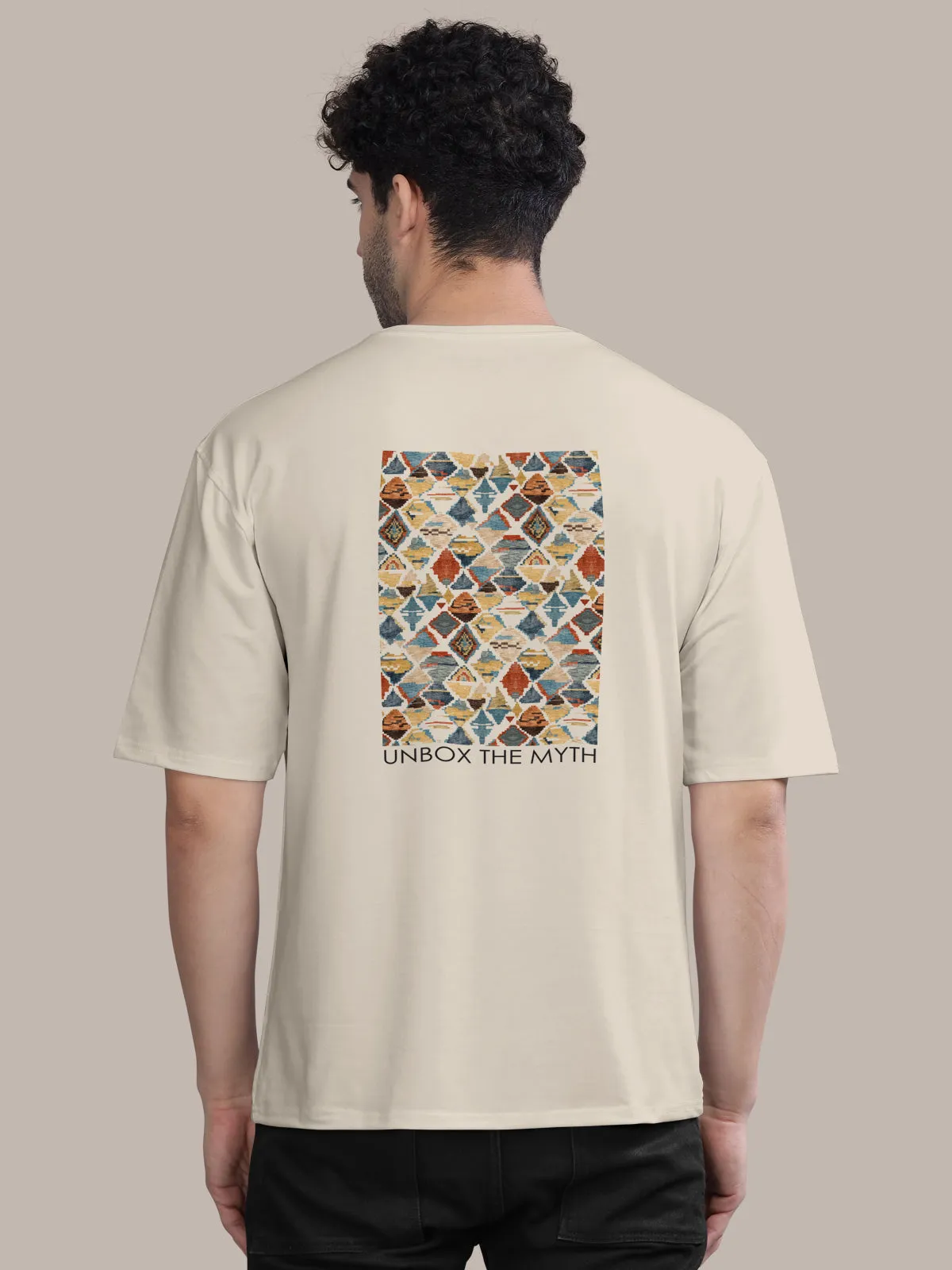 BULLMER Trendy Printed Oversized Round Neck T-shirt for men
