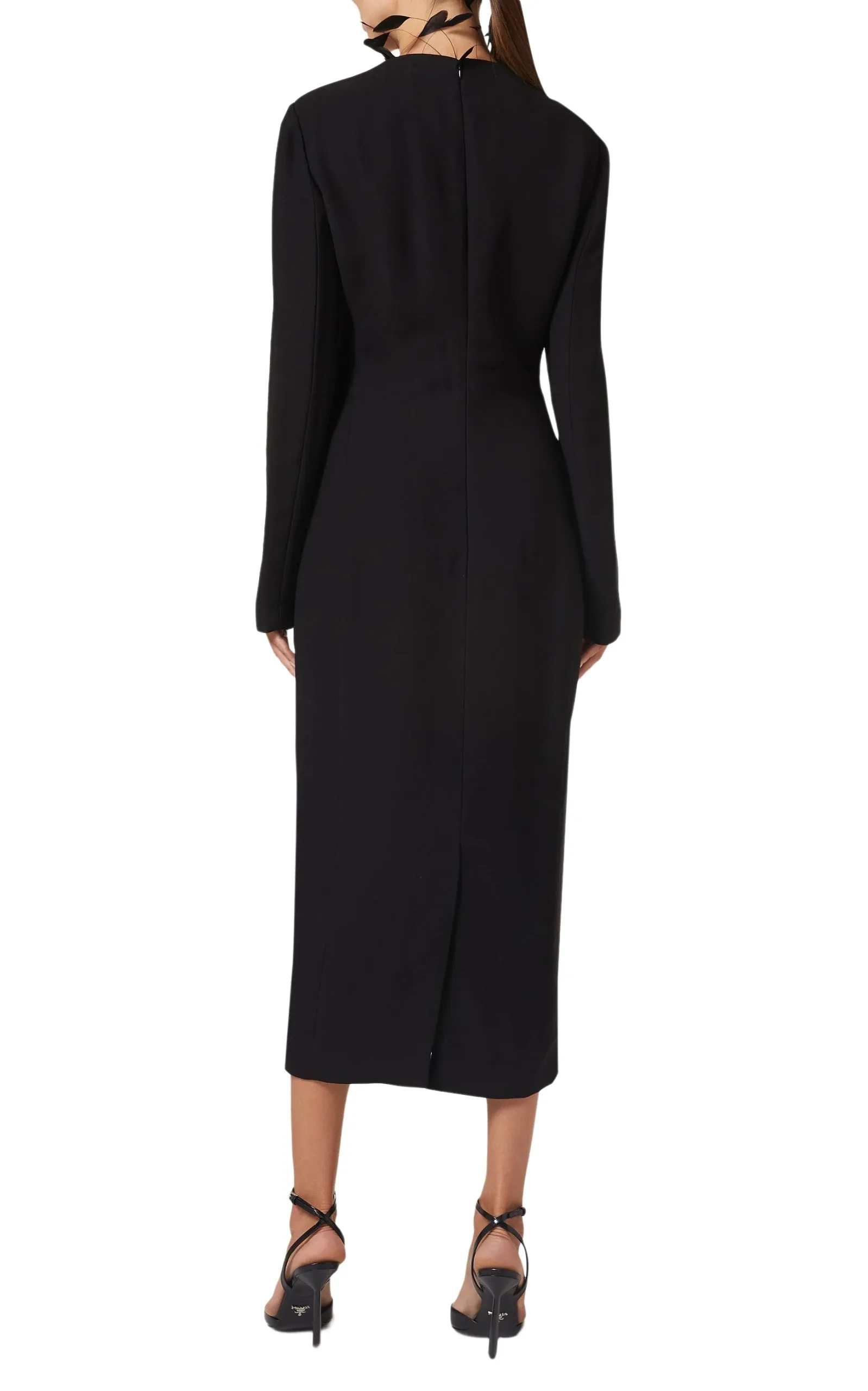 Cady Feather Embellished Midi Dress