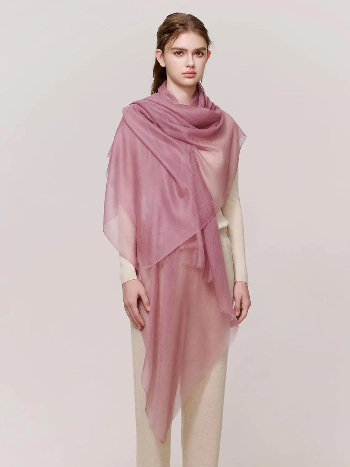 Cashmere Wrap for Women, 90"x39" Oversized Thin&Lightweight Shawl, Travel Scarf for Year Round, Mother's Day Gift.