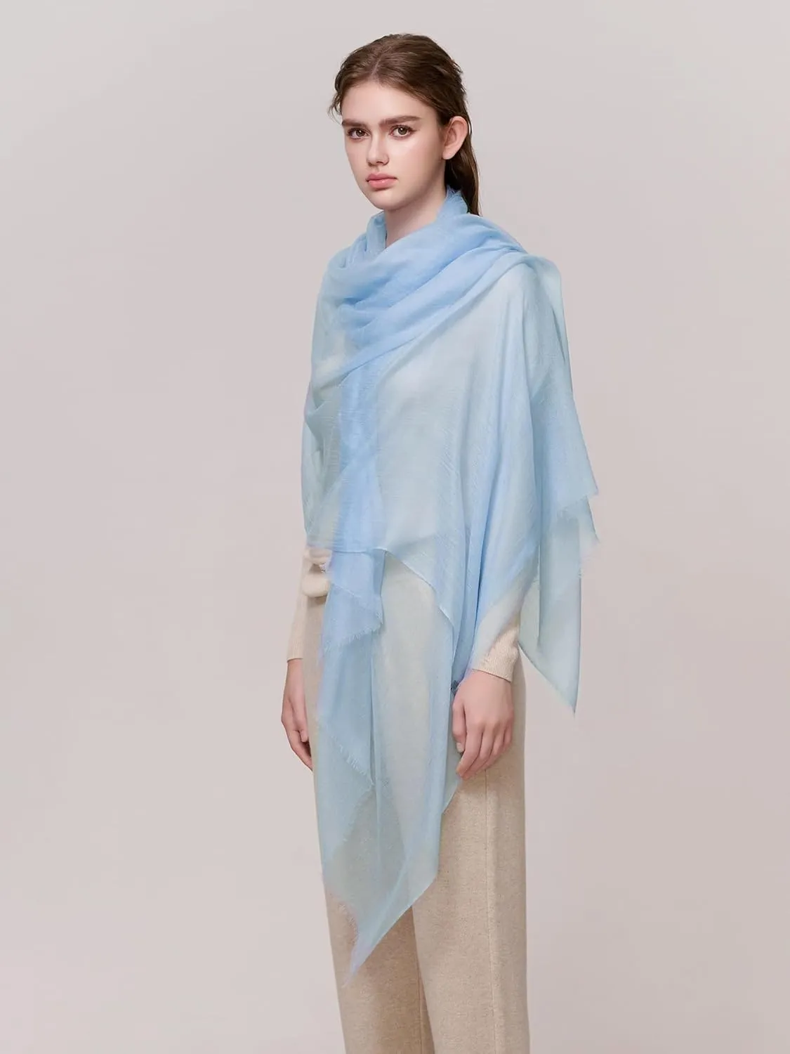 Cashmere Wrap for Women, 90"x39" Oversized Thin&Lightweight Shawl, Travel Scarf for Year Round, Mother's Day Gift.