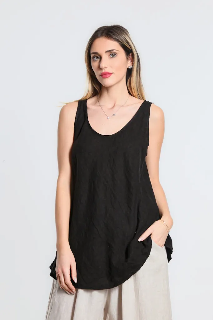 Cassie Linen Bias Cut Flare Top (BT125)