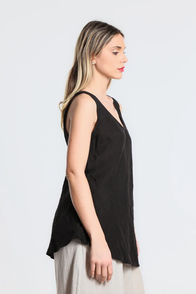 Cassie Linen Bias Cut Flare Top (BT125)