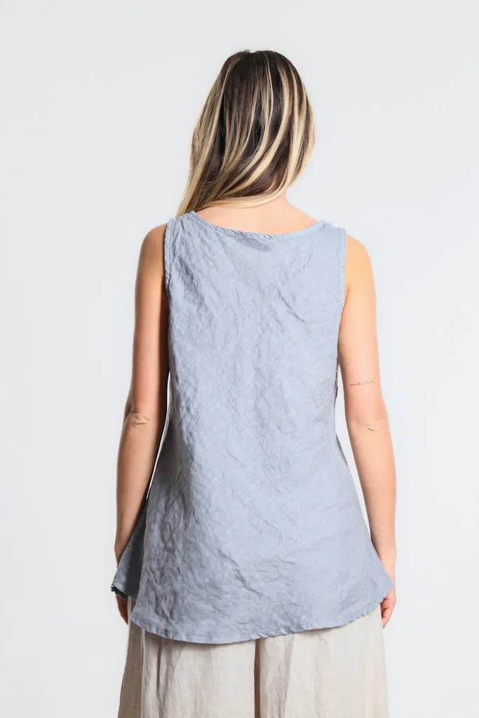 Cassie Linen Bias Cut Flare Top (BT125)