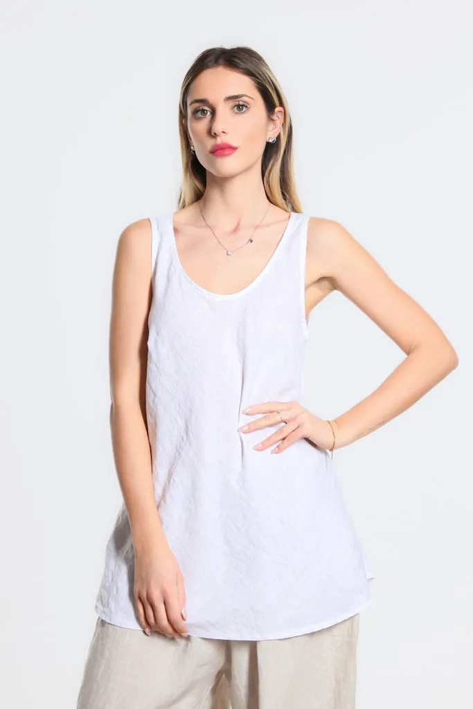 Cassie Linen Bias Cut Flare Top (BT125)