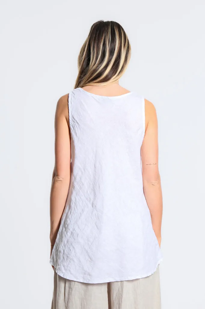 Cassie Linen Bias Cut Flare Top (BT125)
