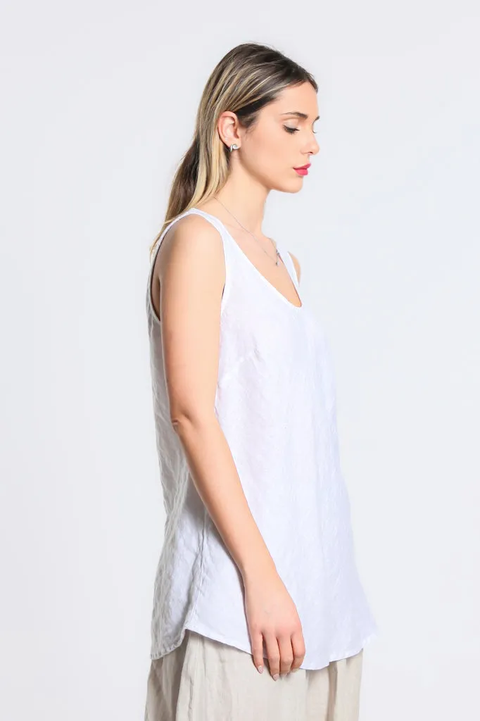 Cassie Linen Bias Cut Flare Top (BT125)