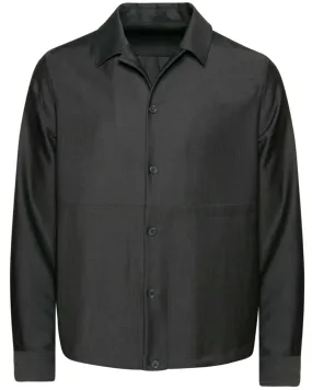 Charcoal Grey Wool Overshirt