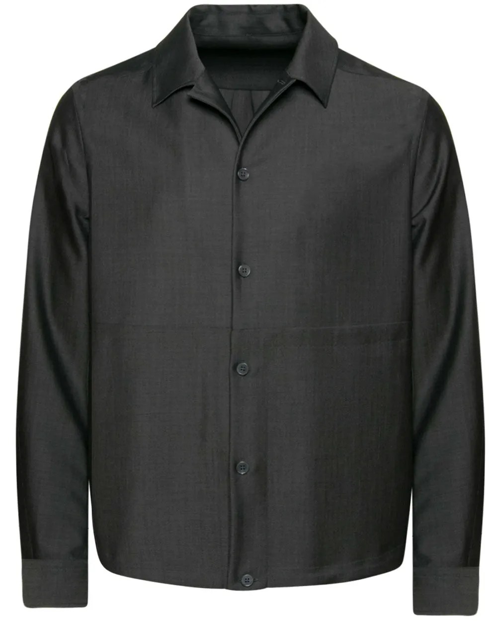 Charcoal Grey Wool Overshirt