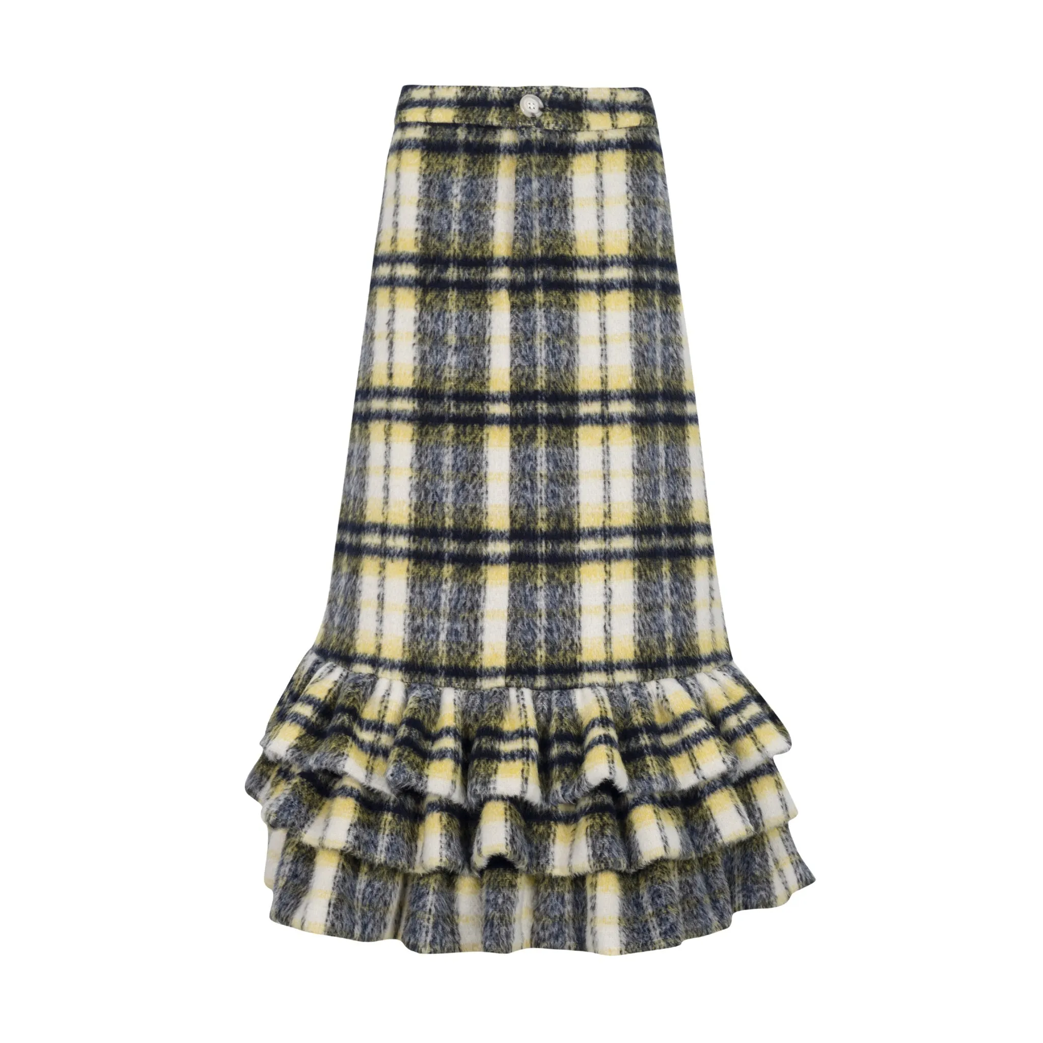 Checkered A-Line Tiered Skirt