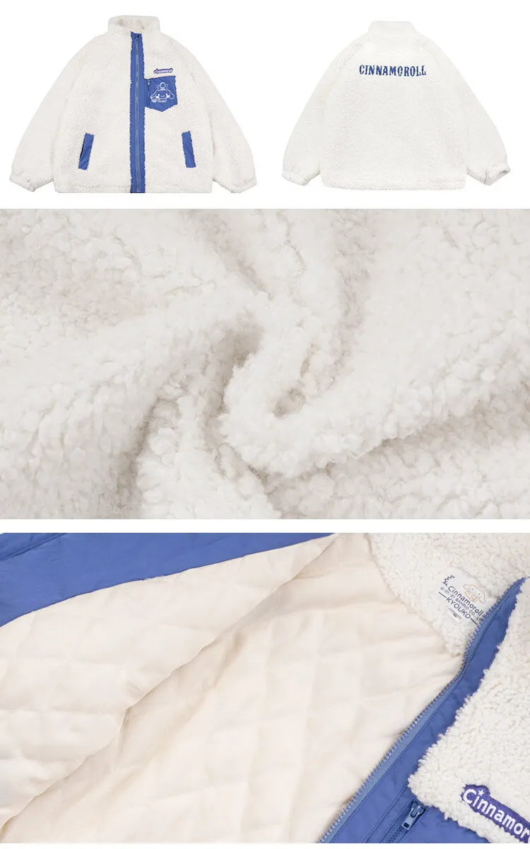 Cinnamoroll Patchwork Winter Fleece Zipper Coat