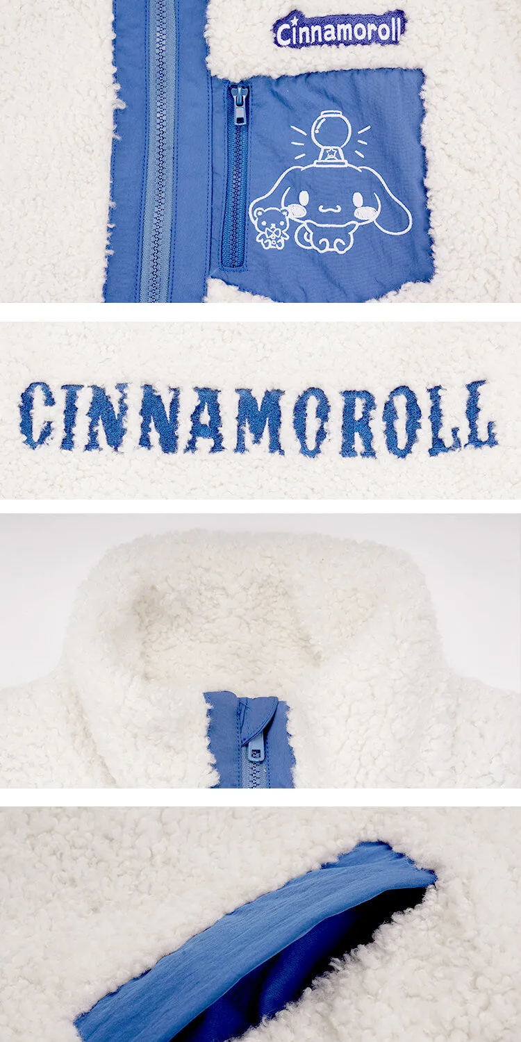 Cinnamoroll Patchwork Winter Fleece Zipper Coat