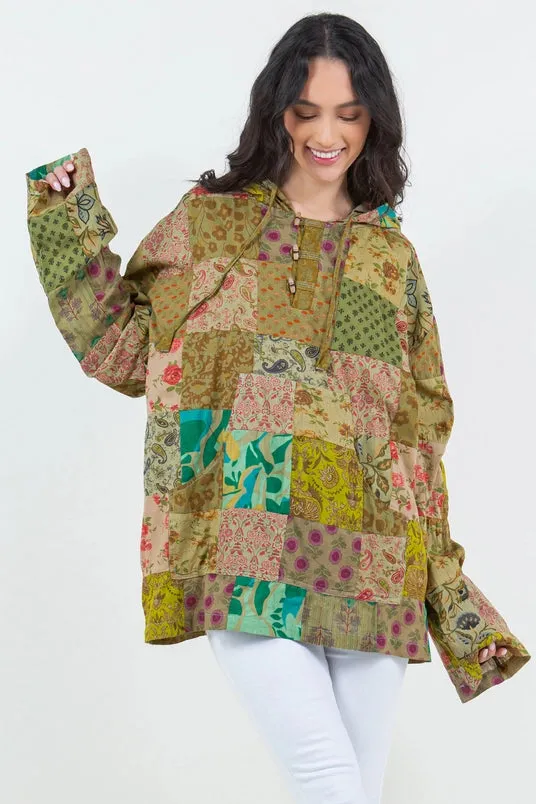 Cotton Patchwork Hoodie
