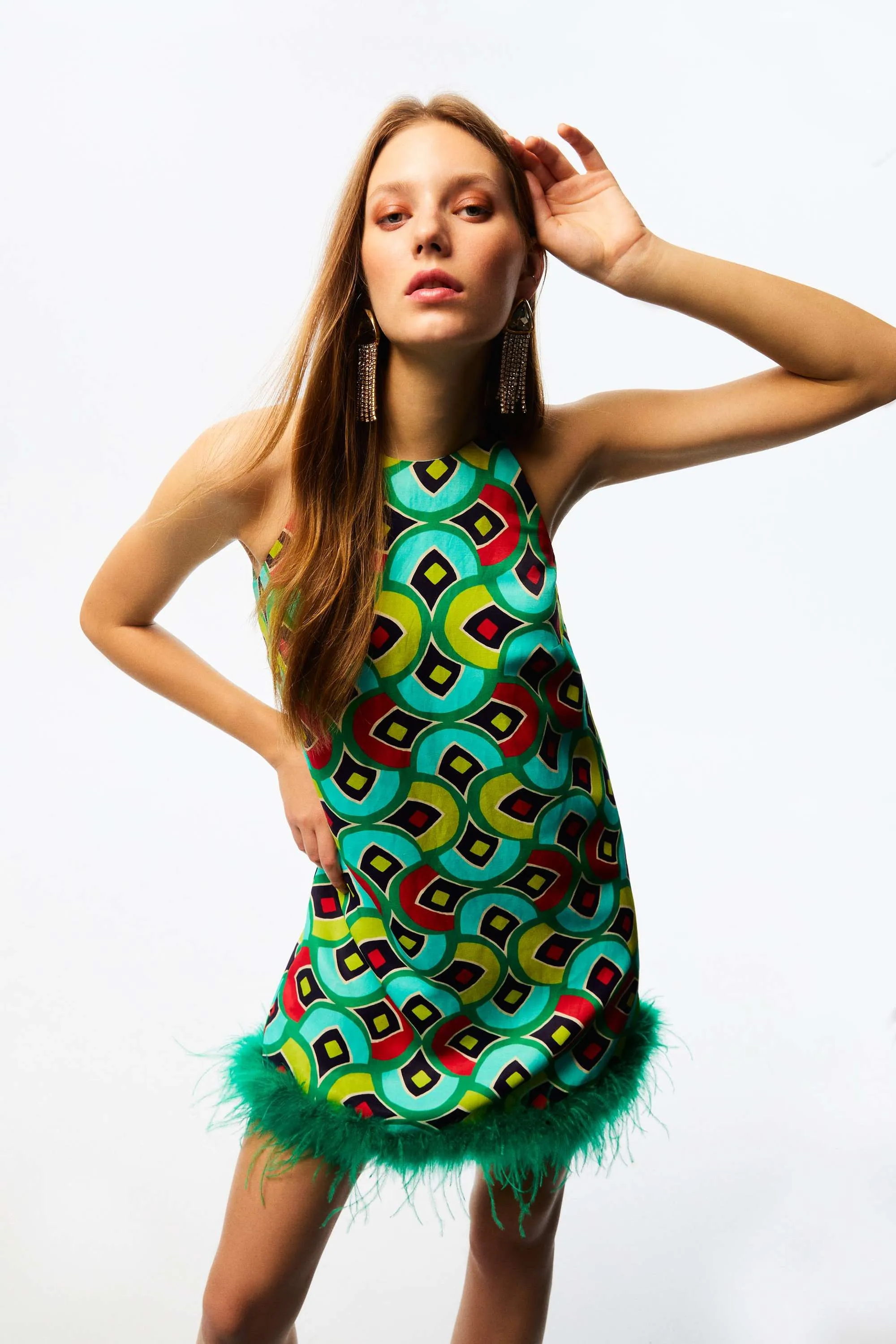 Feather Boa Mini Dress (Final Sale)