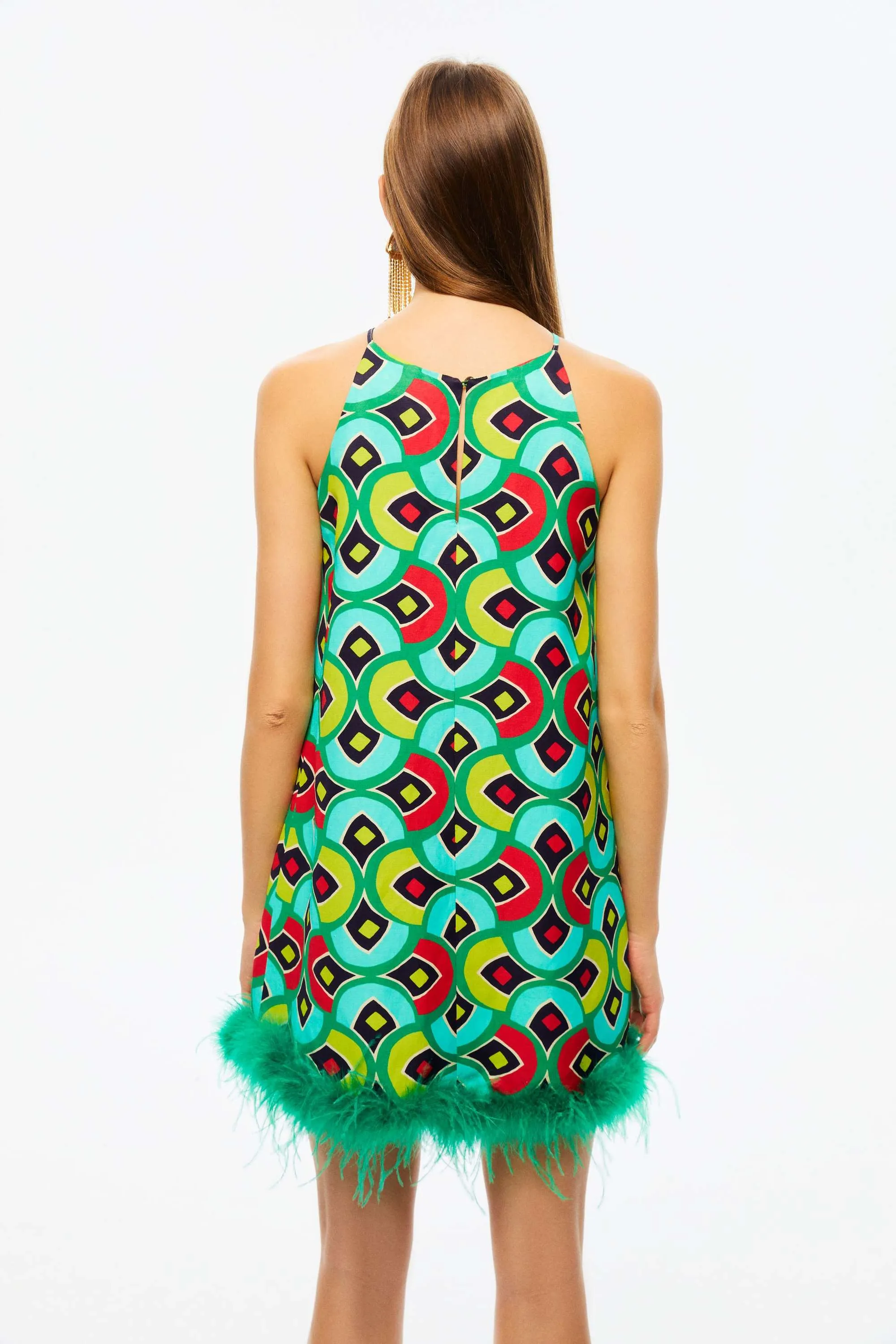 Feather Boa Mini Dress (Final Sale)