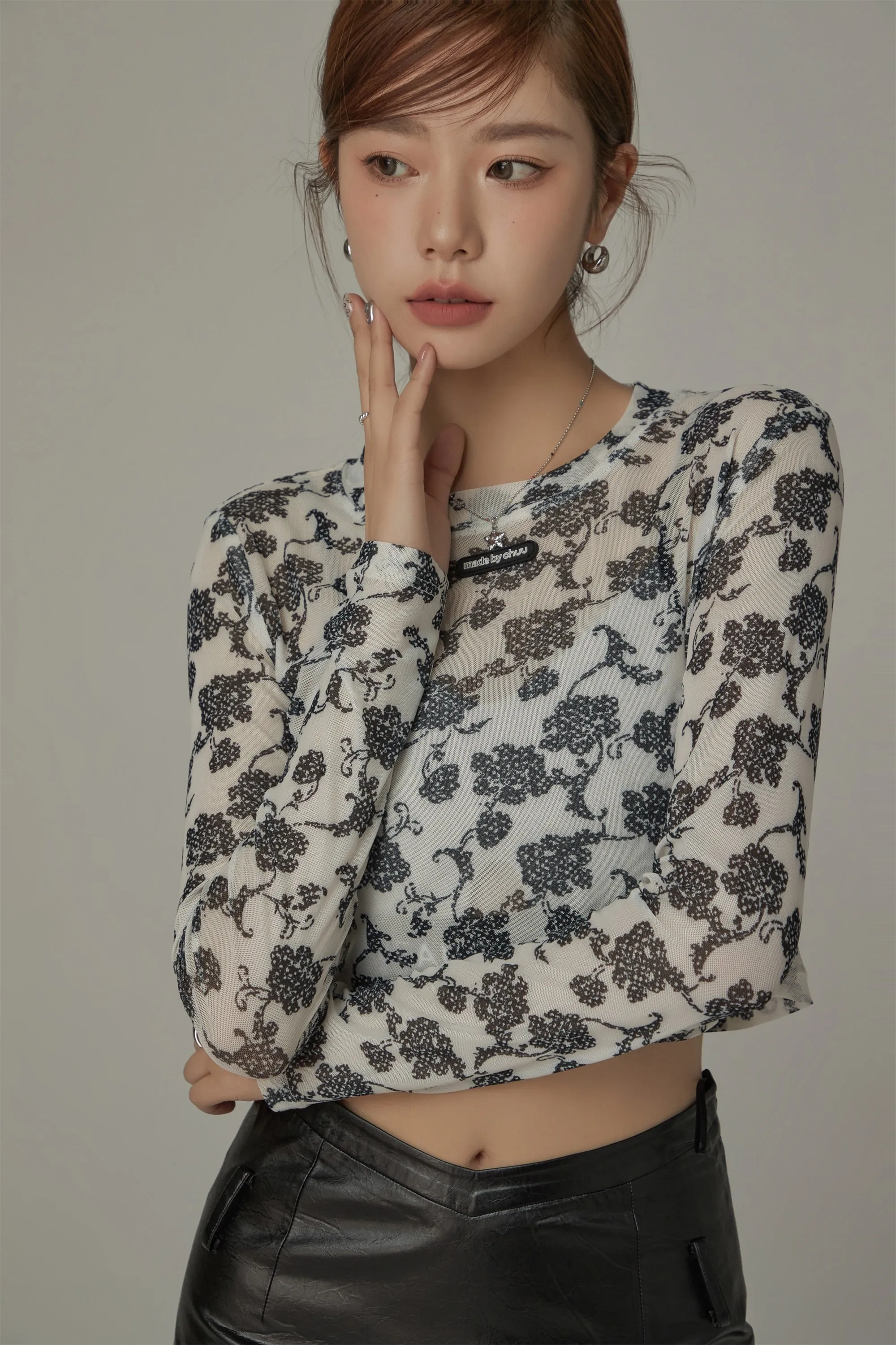 Flower Pattern Cropped Top