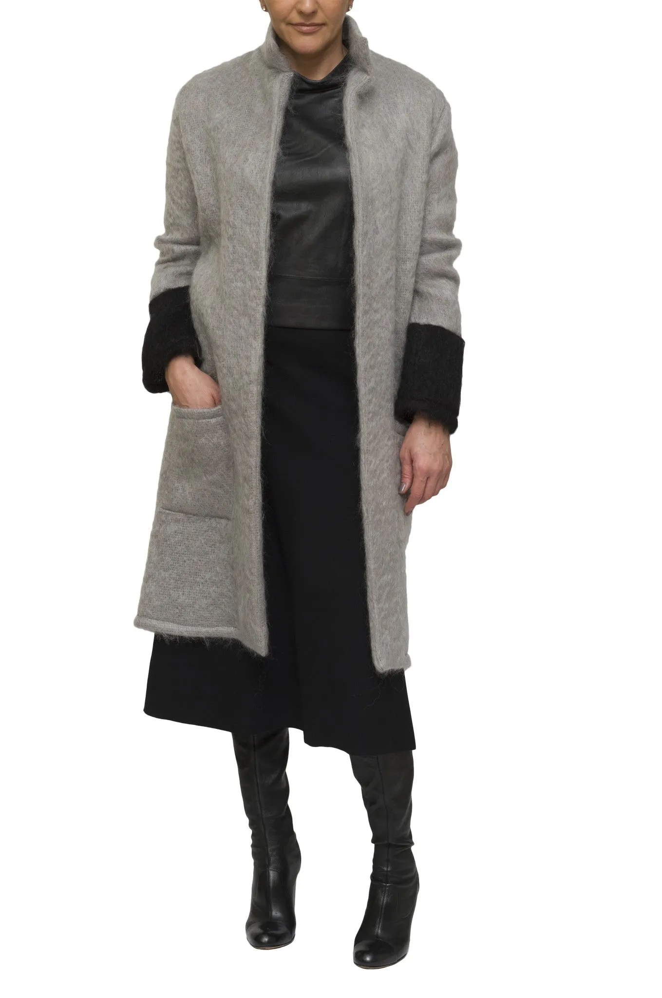Grey and black mohair cardigan