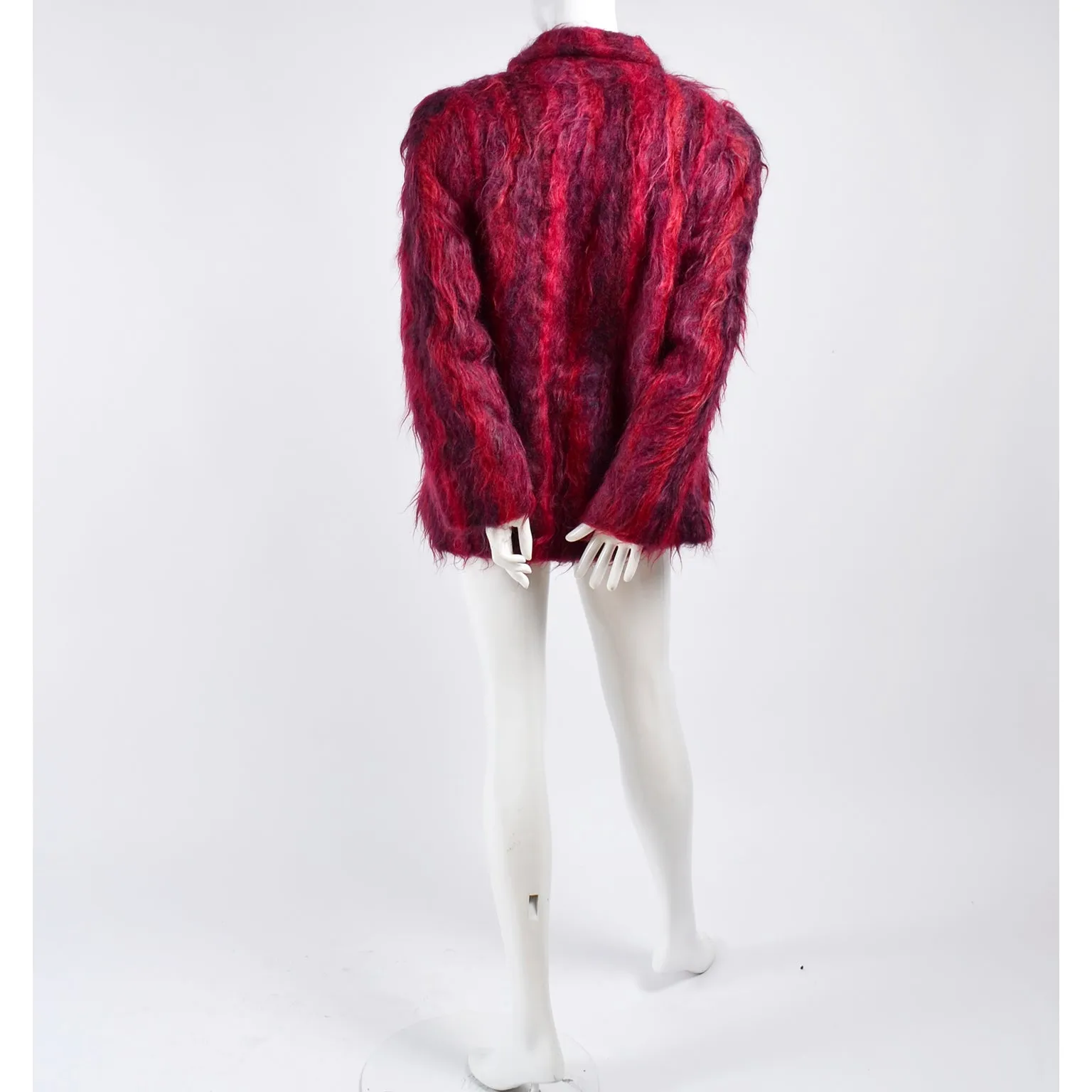 Handwoven Red Mohair Vintage Jacket Hand Woven in Oregon