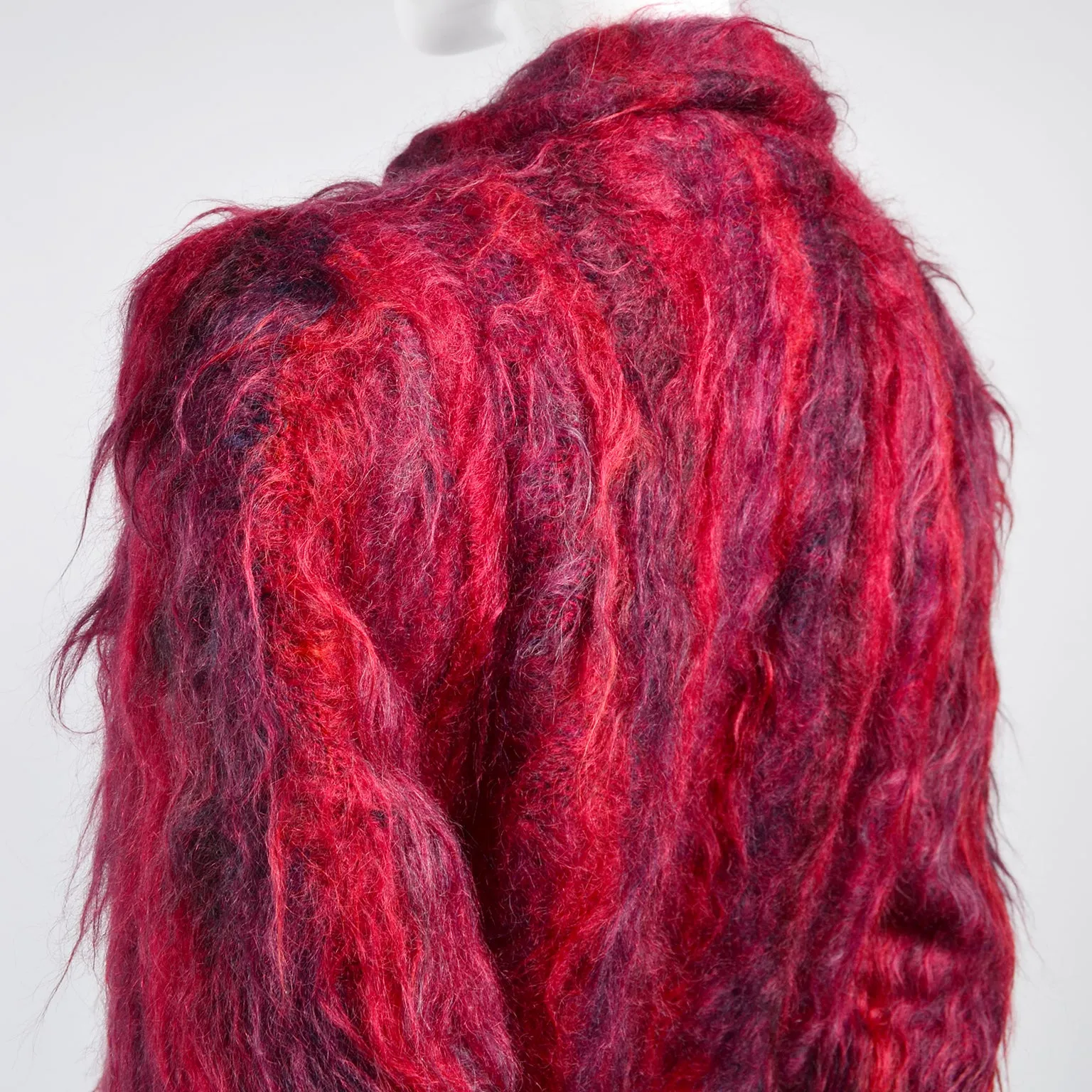 Handwoven Red Mohair Vintage Jacket Hand Woven in Oregon