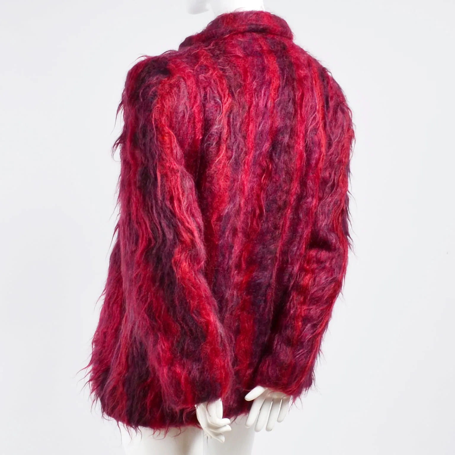 Handwoven Red Mohair Vintage Jacket Hand Woven in Oregon