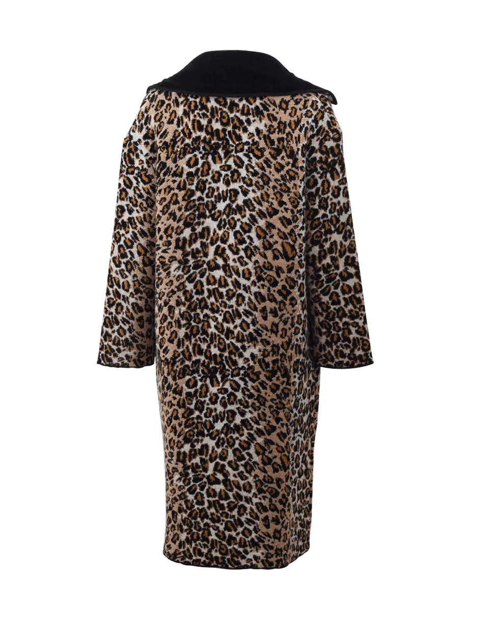 Heavy Knit Leopard Coat