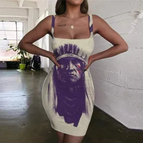 Indios Dresses Women Feather Sundress Graffiti Bodycon Dress Womens Clothing