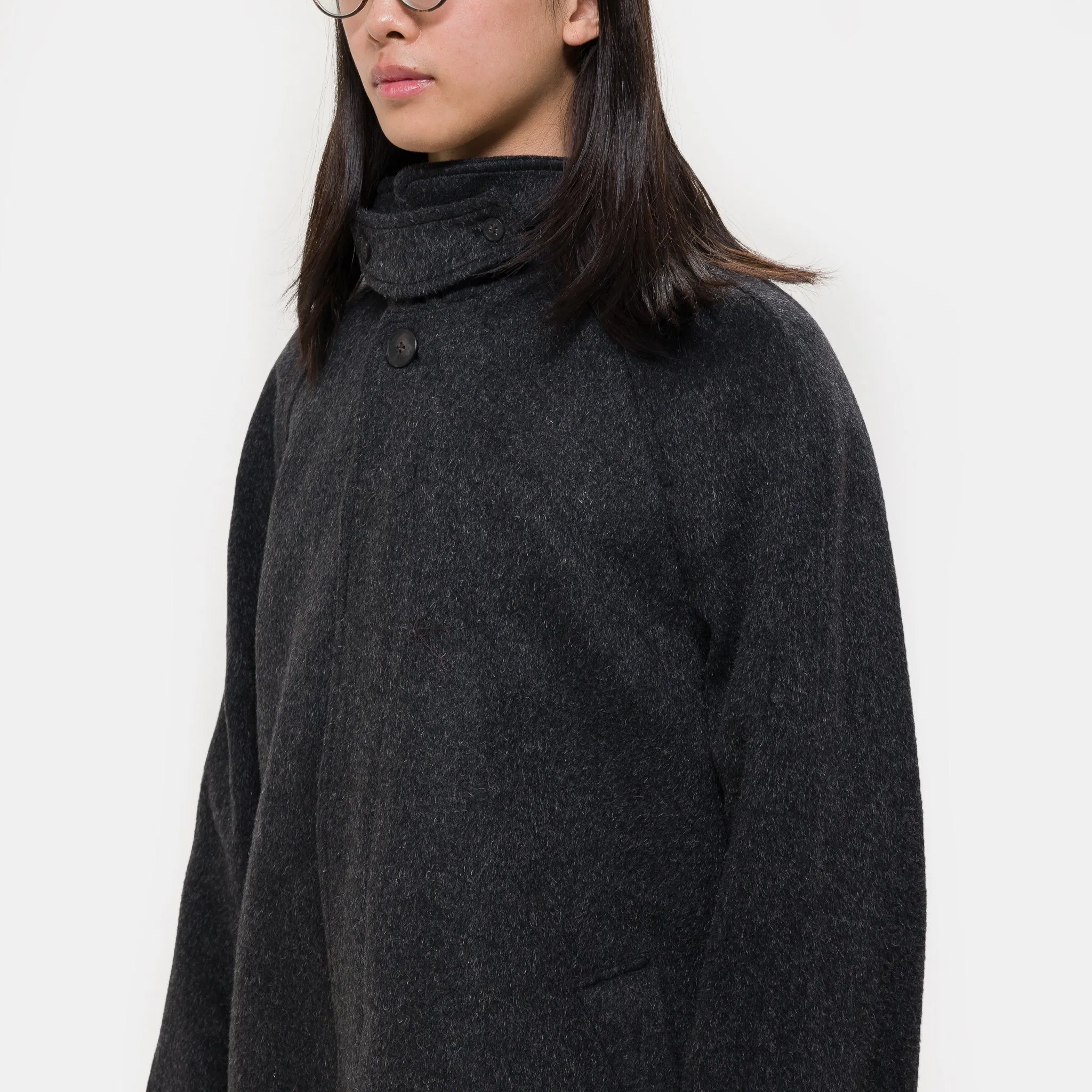 Installation Coat in Grey Mohair