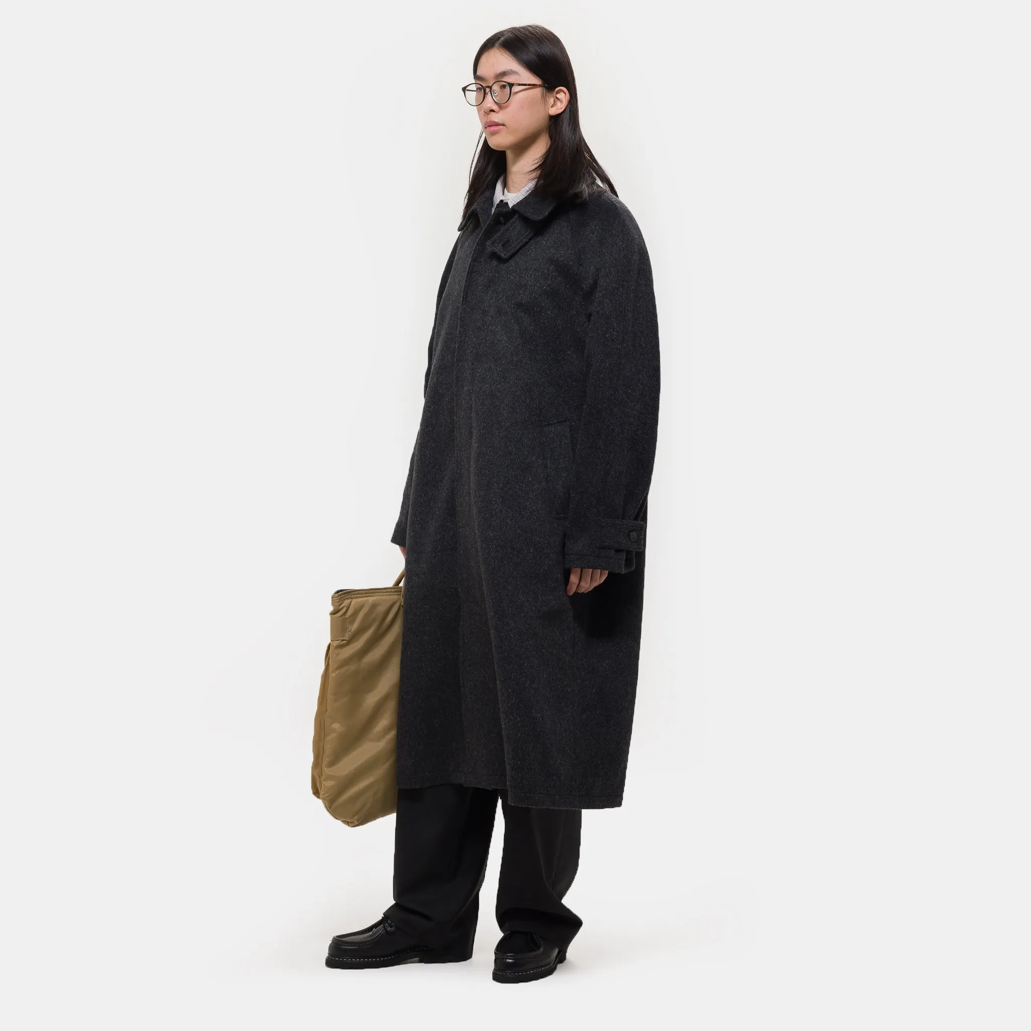 Installation Coat in Grey Mohair