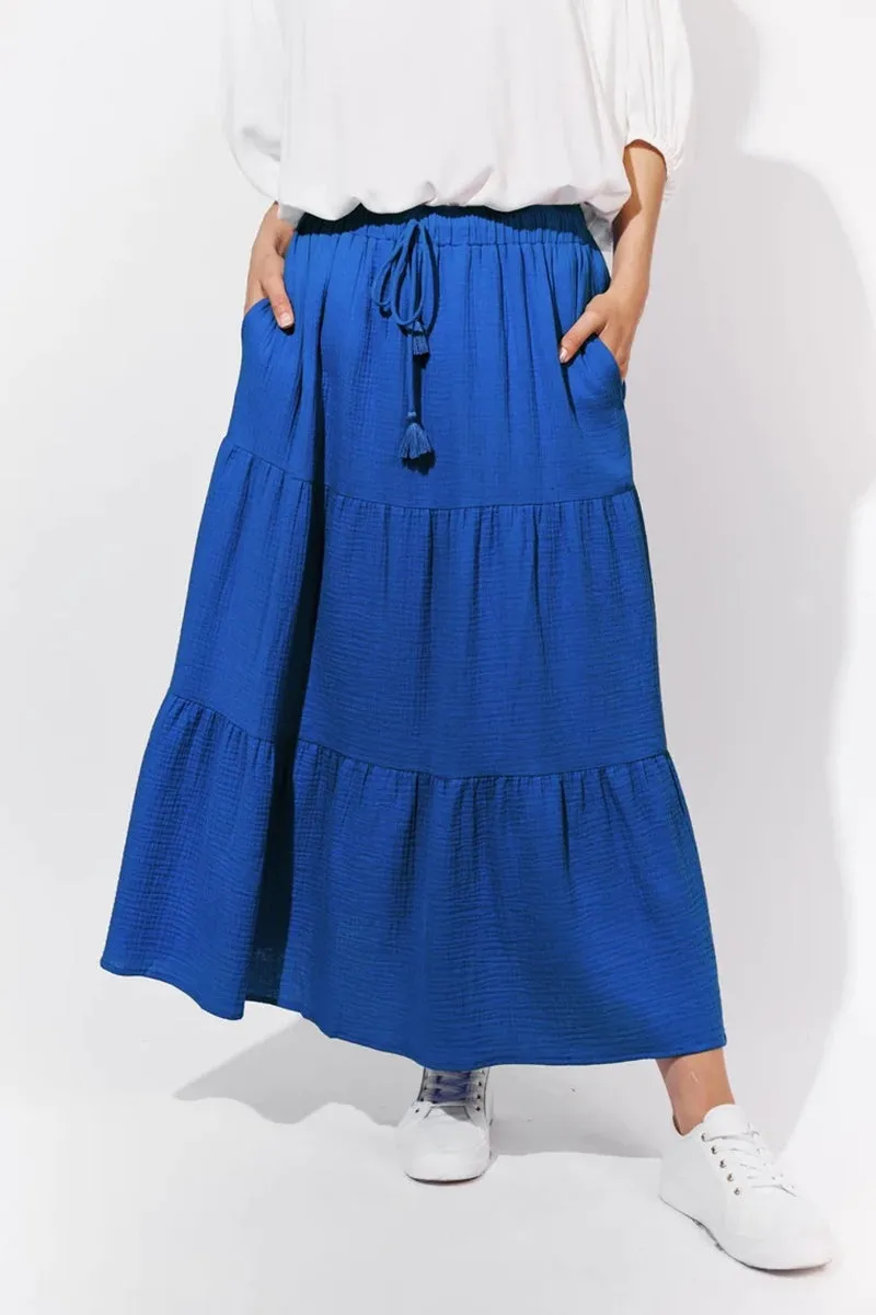Isle Of Mine - Java Tiered Skirt - Cobalt