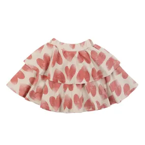 Jelly Mallow Heart Tiered Mini Skirt