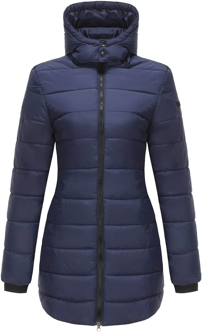 Kubbon Women’s Puffer Jacket Winter Thickened Warm Down Coats Casual Long Sleeve Padded Coats Outwear with Pockets