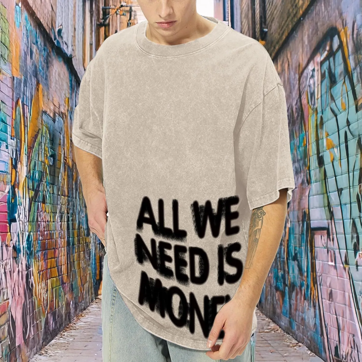 Mens Oversized Graphic Tees Streetwear Baggy Shirts Y2k Vintage Acid Wash Cotton Tshirt Harajuku Grunge Shirt Men